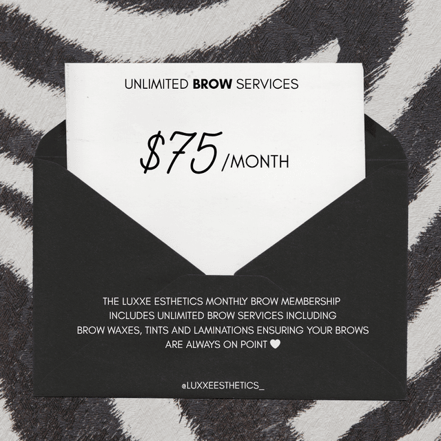 Unlimited Brow membership at Luxxe Esthetics in Columbus, OH
